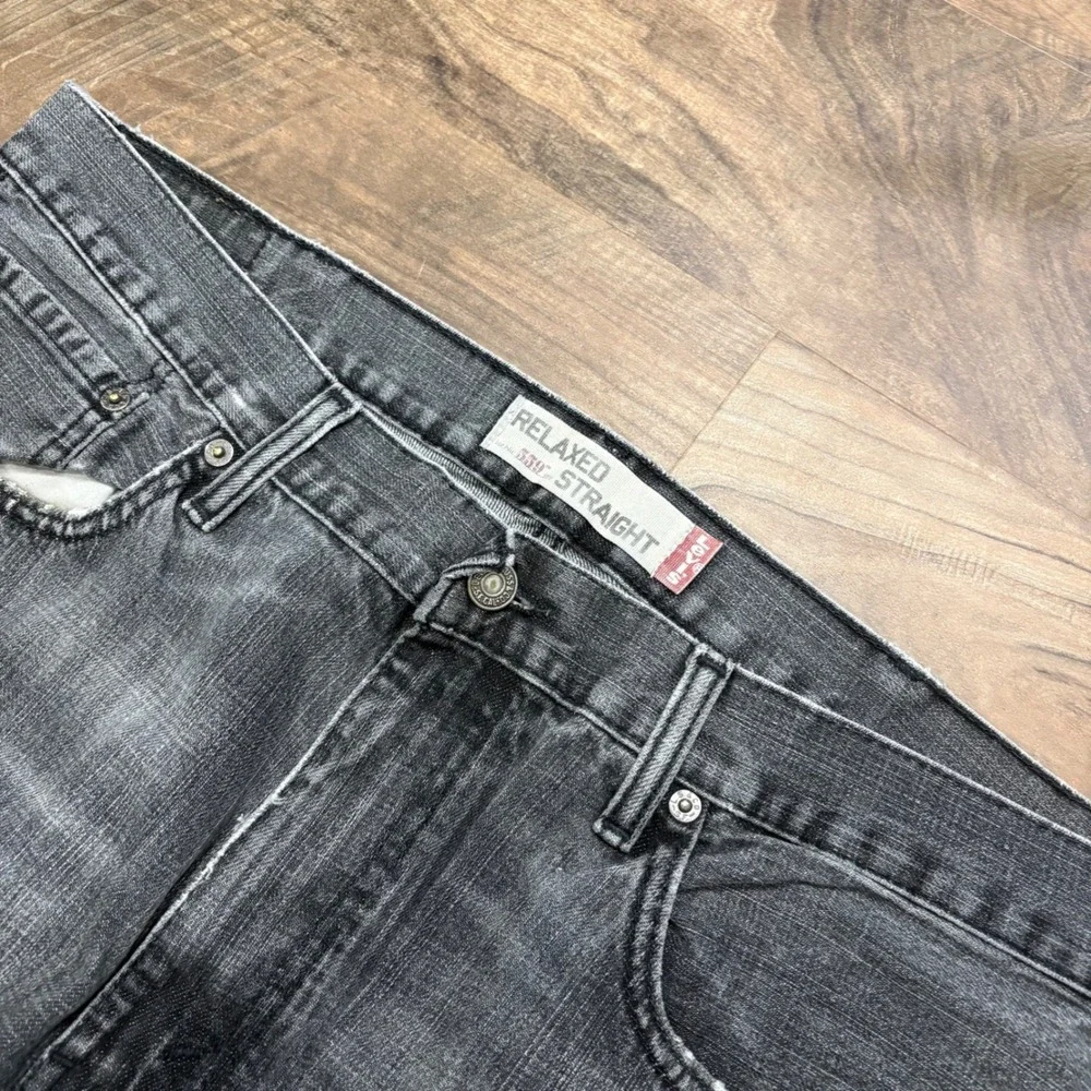 Vintage Y2K Levi's 559 Relaxed Straight Jeans 2000s Mens 38x32 Faded Black Denim